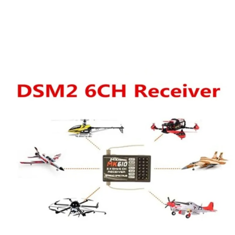 DSM2 MK610 AR6100 2.4G 6CH RC  – Drone Battery Plate recenzja i cena