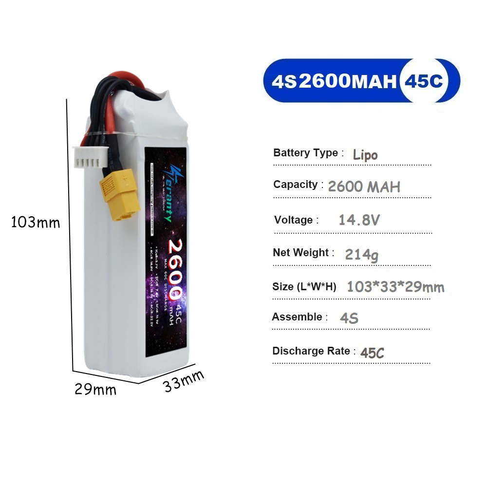 4S LiPo Battery 14.8V 1500mah  – Drone Battery Li-Ion recenzja i cena