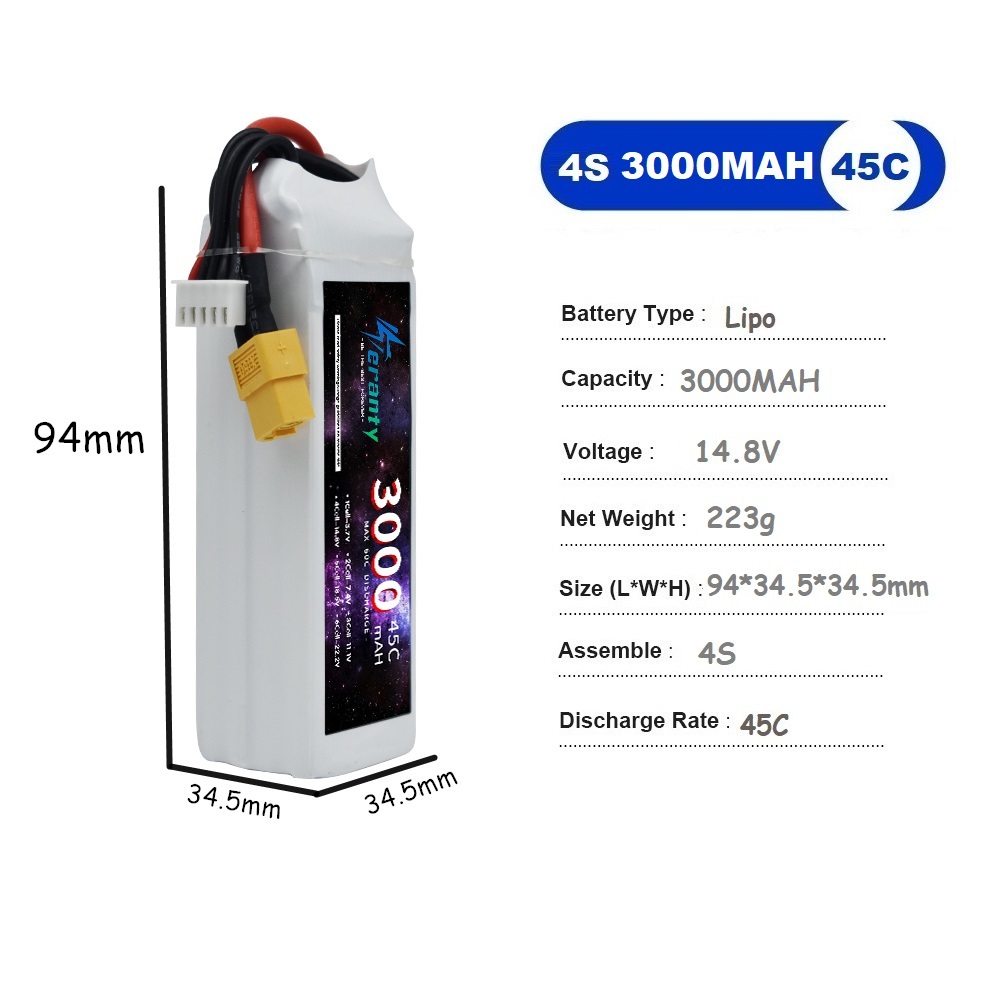 4S LiPo Battery 14.8V 1500mah  – Drone Battery Li-Ion recenzja i cena