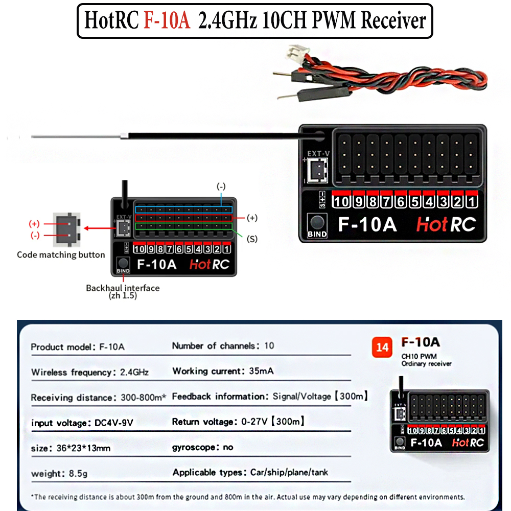 Hotrc Hot rc HT-10A HT10A 2.4G – Drone Battery Connector recenzja i cena