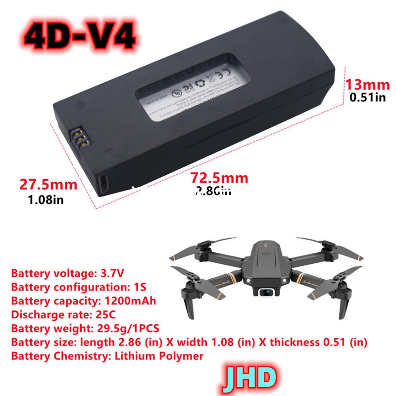 JHD Bateria 4DRC V4 Battery 3. – Drone Battery Li-Ion recenzja i cena