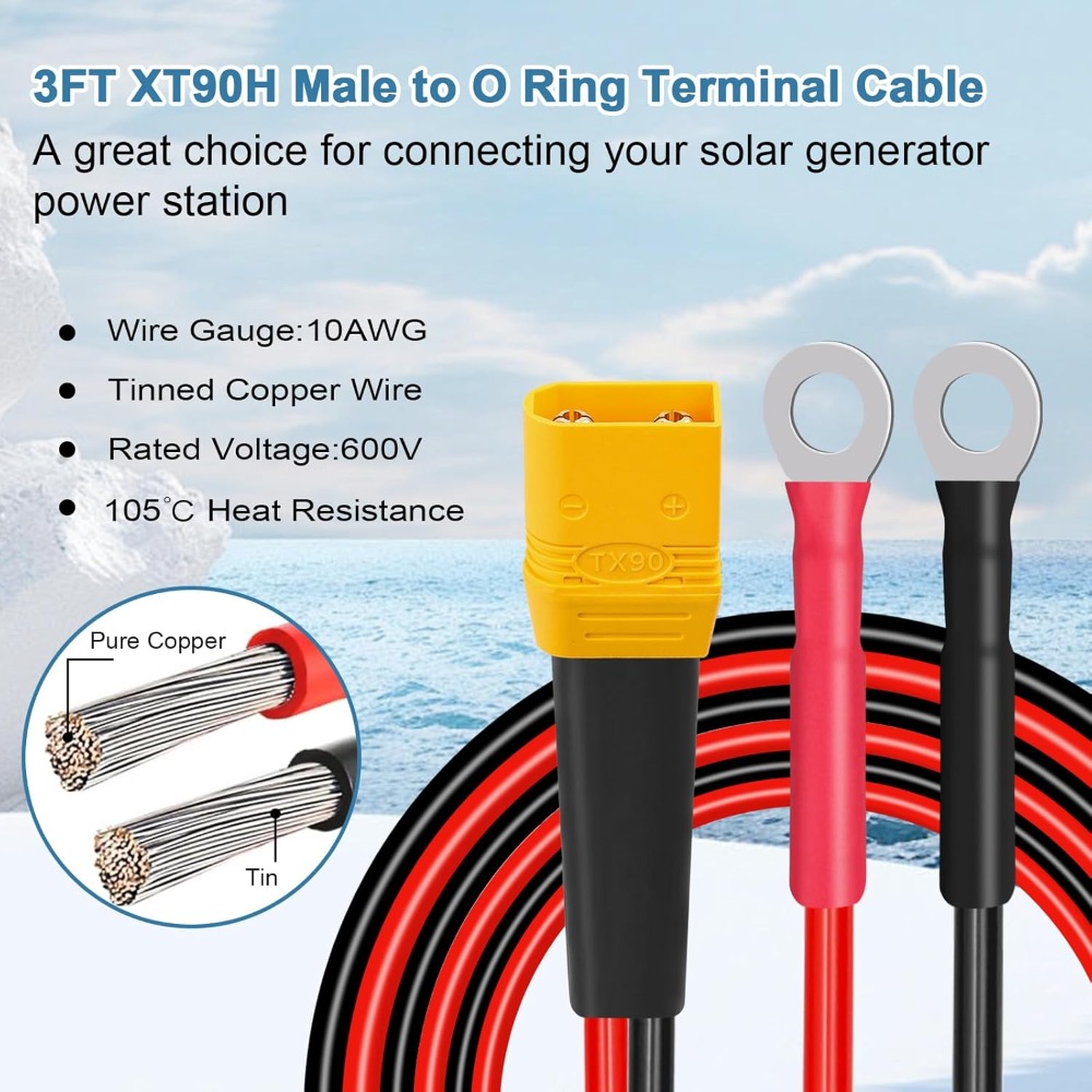 XT90 to O Ring Terminal Cable  – Drone Battery Connector recenzja i cena
