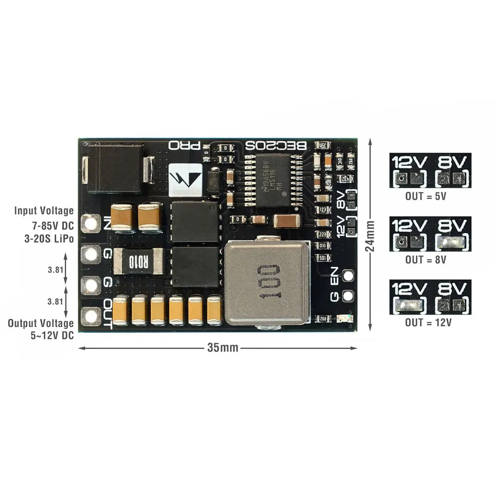 MatekSys BEC 20S-PRO 7-85V to  – Drone Battery High Voltage recenzja i cena
