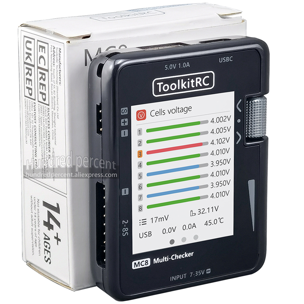ToolkitRC MC8 Mini Size Cell c – Drone Battery Voltage Checker recenzja i cena